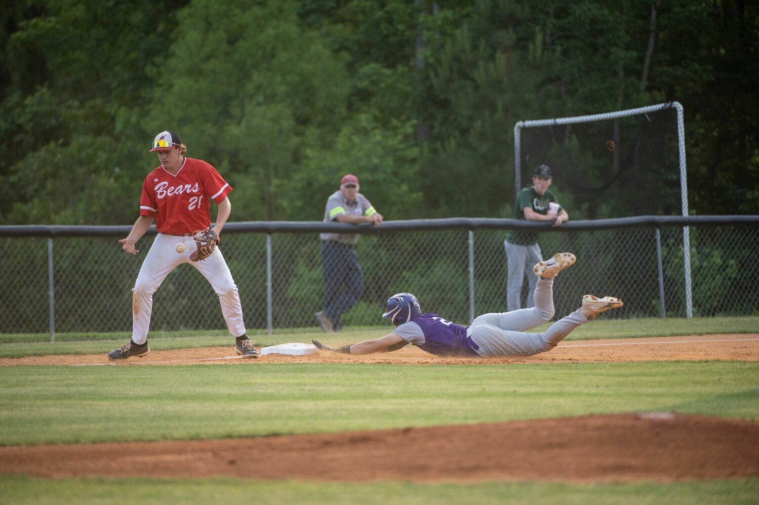 Chatham Charter junior Aidan Allred steals third base during Friday's 7-4 win over Chatham Central in the second round of the 1A state playoffs
